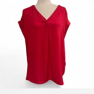NWT Liz Claiborne Hot Pink Rayon V-Neck Blouse | Size L
